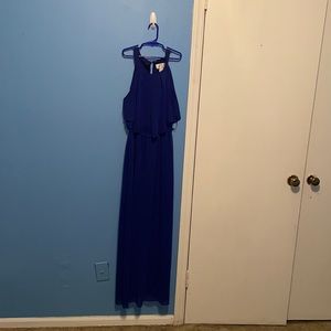 Blue Silk Long Dress